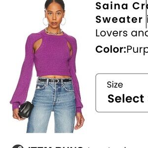Saina Cropped Cut Out Sweater in Purple